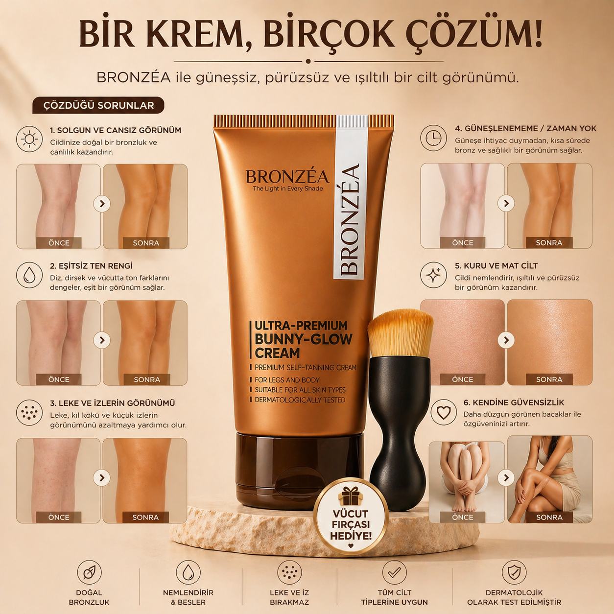 Bronzéa Güneşsiz Bronzluk Kremi