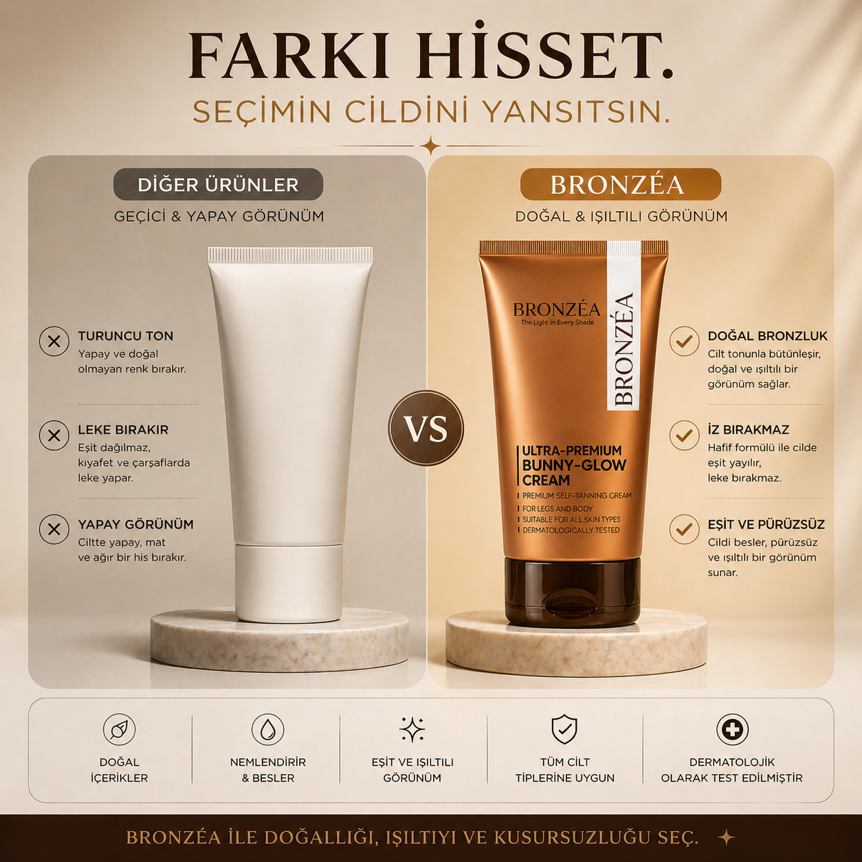 Bronzéa Güneşsiz Bronzluk Kremi